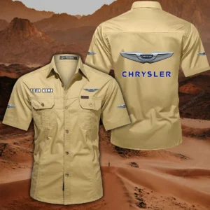 Chrysler Hemd mit kurzen Ärmeln, All-Over-Print Kurzarmhemd CAR444052625887 - Khaki