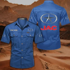 JAC Truck Hemd mit kurzen Ärmeln, All-Over-Print Kurzarmhemd CAR444052625889 - Cowboyblau
