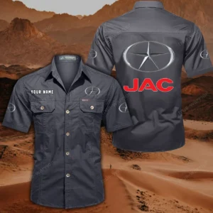 JAC Truck Hemd mit kurzen Ärmeln, All-Over-Print Kurzarmhemd CAR444052625889 - Grau