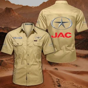 JAC Truck Hemd mit kurzen Ärmeln, All-Over-Print Kurzarmhemd CAR444052625889 - Khaki