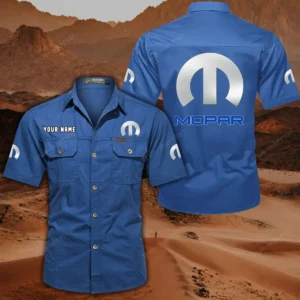 Mopar Hemd mit kurzen Ärmeln, All-Over-Print Kurzarmhemd CAR444052625891 - Cowboyblau