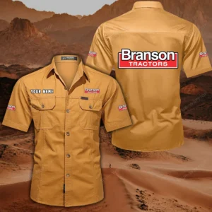 Branson Hemd mit kurzen Ärmeln, All-Over-Print Kurzarmhemd CAR444052625892 - Gelb-Orange