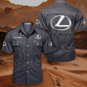 Lexus Hemd mit kurzen Ärmeln, All-Over-Print Kurzarmhemd CAR444052625904 - Grau