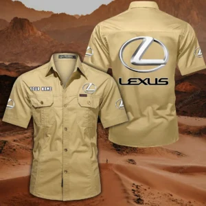 Lexus Hemd mit kurzen Ärmeln, All-Over-Print Kurzarmhemd CAR444052625904 - Khaki