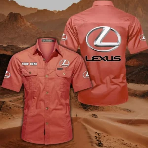 Lexus Hemd mit kurzen Ärmeln, All-Over-Print Kurzarmhemd CAR444052625904 - Rot