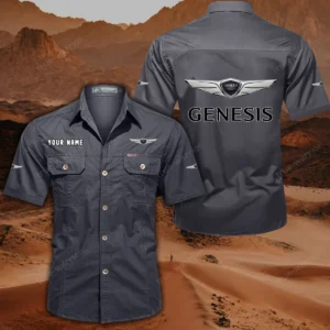 Genesis Hemd mit kurzen Ärmeln, All-Over-Print Kurzarmhemd CAR444052625907 - Grau