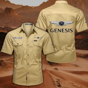 Genesis Hemd mit kurzen Ärmeln, All-Over-Print Kurzarmhemd CAR444052625907 - Khaki