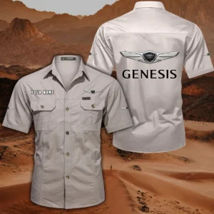 Genesis Hemd mit kurzen Ärmeln, All-Over-Print Kurzarmhemd CAR444052625907 - Cremeweiß