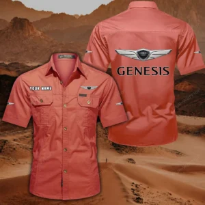 Genesis Hemd mit kurzen Ärmeln, All-Over-Print Kurzarmhemd CAR444052625907 - Rot