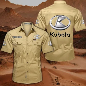 Kubota Hemd mit kurzen Ärmeln, All-Over-Print Kurzarmhemd CAR444052625910 - Khaki
