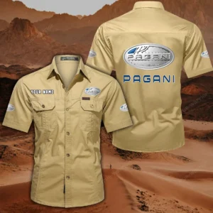 Pagani Hemd mit kurzen Ärmeln, All-Over-Print Kurzarmhemd CAR444052625916 - Khaki