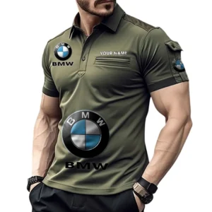 BMW Poloshirt mit Tasche, All Over Print Pololshirt für Männer BMW Fan CAR450051325333 - Grün