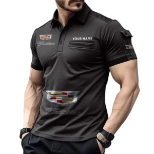 Cadilac Poloshirt mit Tasche, All Over Print Pololshirt für Männer Cadilac Fan CAR450051325346 - Schwarz