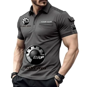 BRP Poloshirt mit Tasche, All Over Print Pololshirt für Männer BRP Fan CAR450051325347 - Grau