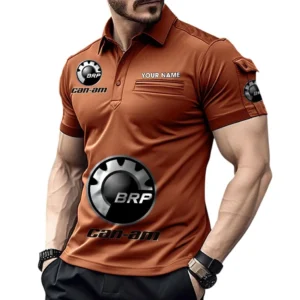 BRP Poloshirt mit Tasche, All Over Print Pololshirt für Männer BRP Fan CAR450051325347 - Orange