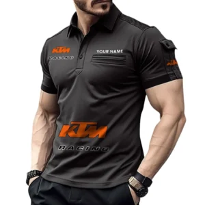 KTM Poloshirt mit Tasche, All Over Print Pololshirt für Männer KTM Fan CAR450051325351 - Schwarz