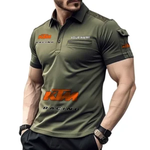 KTM Poloshirt mit Tasche, All Over Print Pololshirt für Männer KTM Fan CAR450051325351 - Grün