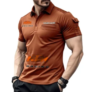 KTM Poloshirt mit Tasche, All Over Print Pololshirt für Männer KTM Fan CAR450051325351 - Orange