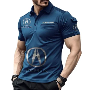 Acura Poloshirt mit Tasche, All Over Print Pololshirt für Männer Acura Fan CAR450051325353 - Marineblau