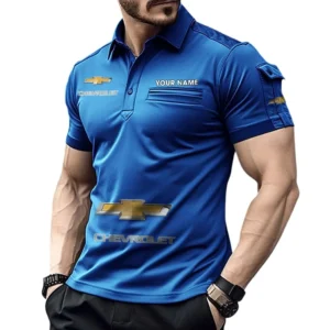 Chevrolet Poloshirt mit Tasche, All Over Print Pololshirt für Männer Chevrolet Fan CAR450051325358 - Blau