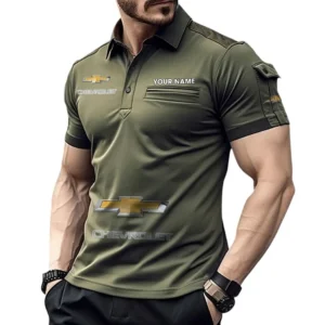 Chevrolet Poloshirt mit Tasche, All Over Print Pololshirt für Männer Chevrolet Fan CAR450051325358 - Grün