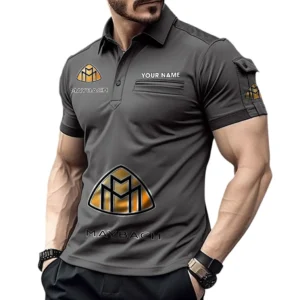 Maybach Poloshirt mit Tasche, All Over Print Pololshirt für Männer Maybach Fan CAR450051325360 - Grau