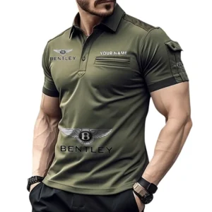 Bentley Poloshirt mit Tasche, All Over Print Pololshirt für Männer Bentley Fan CAR450051325363 - Grün