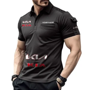 Kia Poloshirt mit Tasche, All Over Print Pololshirt für Männer Kia Fan CAR450051325364 - Schwarz