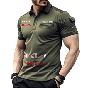 Kia Poloshirt mit Tasche, All Over Print Pololshirt für Männer Kia Fan CAR450051325364 - Grün