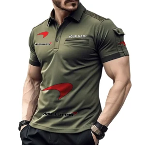 Mclaren Poloshirt mit Tasche, All Over Print Pololshirt für Männer Mclaren Fan CAR450051325366 - Grün