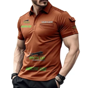 Arctic Cat Poloshirt mit Tasche, All Over Print Pololshirt für Männer Arctic Cat Fan CAR450051325379 - Orange