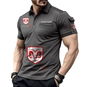 Dodge Poloshirt mit Tasche, All Over Print Pololshirt für Männer Dodge Fan CAR450051325380 - Grau