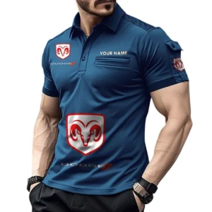 Dodge Poloshirt mit Tasche, All Over Print Pololshirt für Männer Dodge Fan CAR450051325380 - Marineblau