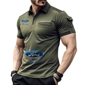 Ford Poloshirt mit Tasche, All Over Print Pololshirt für Männer Ford Fan CAR450051325382 - Grün