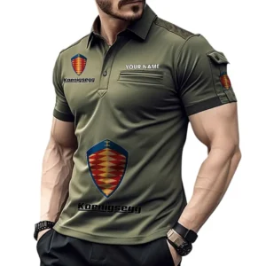 Koenigsegg Poloshirt mit Tasche, All Over Print Pololshirt für Männer Koenigsegg Fan CAR450051325383 - Grün