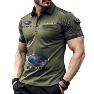 Subaru Poloshirt mit Tasche, All Over Print Pololshirt für Männer Subaru Fan CAR450051325384 - Grün
