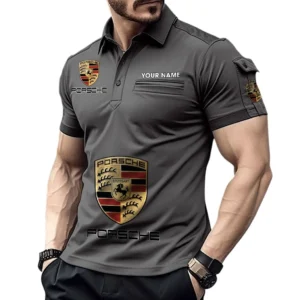 Renault Poloshirt mit Tasche, All Over Print Pololshirt für Männer Renault Fan CAR450051325390 - Grau
