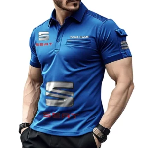 Seat Poloshirt mit Tasche, All Over Print Pololshirt für Männer Seat Fan CAR450051325391 - Blau