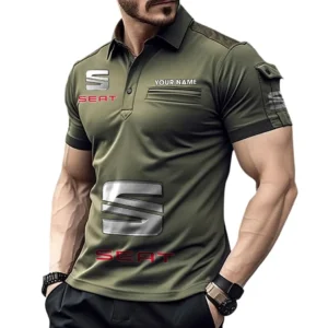 Seat Poloshirt mit Tasche, All Over Print Pololshirt für Männer Seat Fan CAR450051325391 - Grün