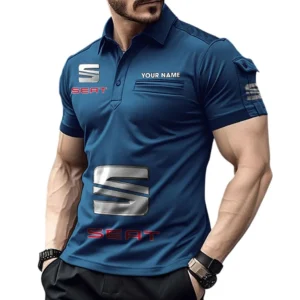 Seat Poloshirt mit Tasche, All Over Print Pololshirt für Männer Seat Fan CAR450051325391 - Marineblau