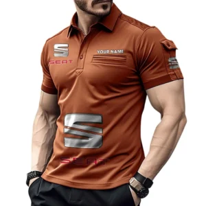 Seat Poloshirt mit Tasche, All Over Print Pololshirt für Männer Seat Fan CAR450051325391 - Orange