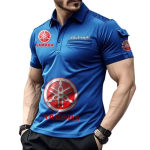 Yamaha Poloshirt mit Tasche, All Over Print Pololshirt für Männer Yamaha Fan CAR450051325392 - Blau