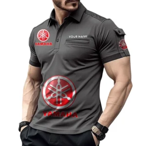 Yamaha Poloshirt mit Tasche, All Over Print Pololshirt für Männer Yamaha Fan CAR450051325392 - Grau