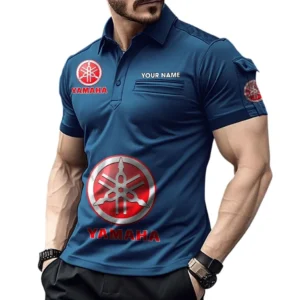 Yamaha Poloshirt mit Tasche, All Over Print Pololshirt für Männer Yamaha Fan CAR450051325392 - Marineblau