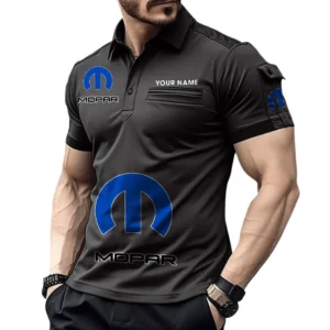 Mopar Poloshirt mit Tasche, All Over Print Pololshirt für Männer Mopar Fan CAR450051325393 - Schwarz