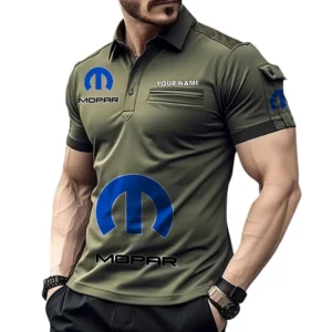 Mopar Poloshirt mit Tasche, All Over Print Pololshirt für Männer Mopar Fan CAR450051325393 - Grün