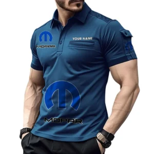 Mopar Poloshirt mit Tasche, All Over Print Pololshirt für Männer Mopar Fan CAR450051325393 - Marineblau