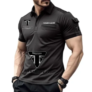 Triumph Poloshirt mit Tasche, All Over Print Pololshirt für Männer Triumph Fan CAR450051325394 - Schwarz