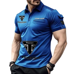 Triumph Poloshirt mit Tasche, All Over Print Pololshirt für Männer Triumph Fan CAR450051325394 - Blau