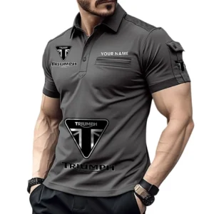 Triumph Poloshirt mit Tasche, All Over Print Pololshirt für Männer Triumph Fan CAR450051325394 - Grau